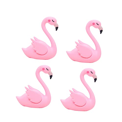 JECOMPRIS 4 Stück Flamingo Tortendeko aus Kunststoff mit Ausgebreiteten Flügeln Niedliche Party Ornamente als Kuchen und Autodekoration Vielseitiger Flamingo Schmuck für Tisch und Zuhause von JECOMPRIS