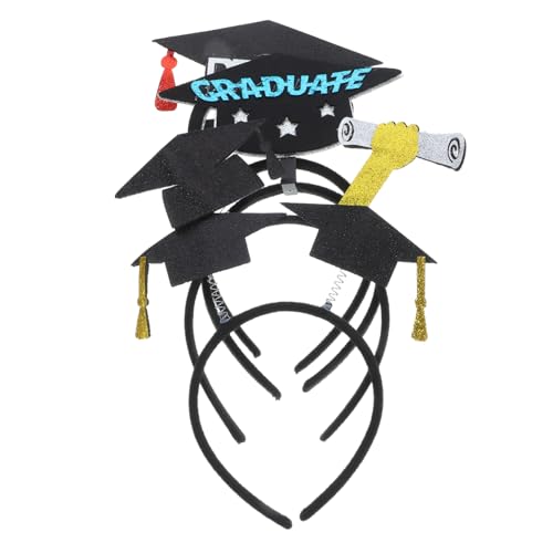 JECOMPRIS 4 Stück Graduation Haarband Teiliges Abschlussfeier Kopfschmuck für Graduierte Komfortable und Leichte Abschluss Haarreifen mit Abschlusskappen Design für und Feiern von JECOMPRIS