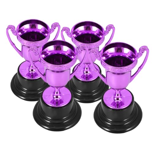 JECOMPRIS 4 Stück Mini Trophäen aus Kunststoff für Kinderpreise Party Dekoration Sportveranstaltungen und Wettbewerbe Leicht und Tragbar für Auszeichnungen und Kreative Spiele von JECOMPRIS