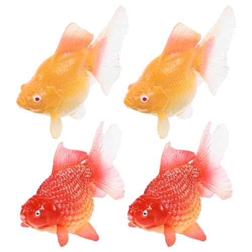 JECOMPRIS 4 Stück künstliche Goldfischstatue – realistisches schwimmendes Koi-Fischmodell – Koi-Fischfiguren aus Kunststoff, künstliche Goldfischstatue für Teichtank, Aquarium-Dekoration JECOMPRIS 4 Stück künstliche Goldfischstatue – realistisches schwimmendes Koi-Fischmodell – Koi-Fischfiguren aus Kunststoff, künstliche Goldfischstatue für Teichtank, Aquarium-Dekoration von JECOMPRIS
