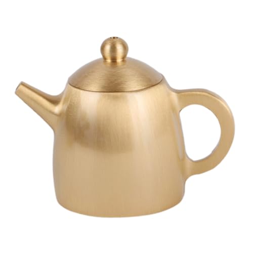 JECOMPRIS Figur Teekessel Mini-teekannen-Ornament Küchenzubehör Für Puppenstuben Mini-teekessel Zubehör Für Puppenhausmodelle Wasserkocher Modell Ornament Golden Messing von JECOMPRIS