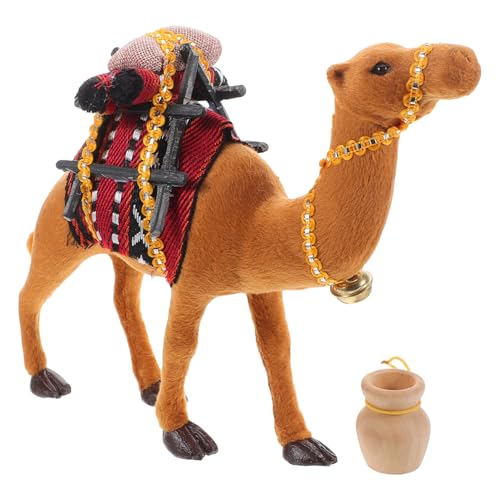 JECOMPRIS Lebensechte Kamel-Modell, Tischdekoration, Reise-andenken, Kleines Kamel, Hübsches Miniatur-Kamel, Realistische Kamel-Figur, Desktop-Kleintier-Modell von JECOMPRIS