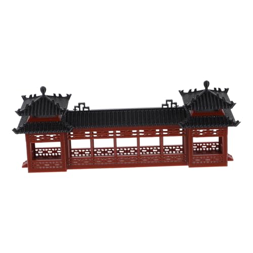JECOMPRIS Mikrolandschaft chinesisches Alter Pavillonmodell Altes chinesisches Korridormodell Altes Korridormodell Mikropavillonmodell Mikroarchitekturmodell Alte Pavillon -Modelle Plastik von JECOMPRIS