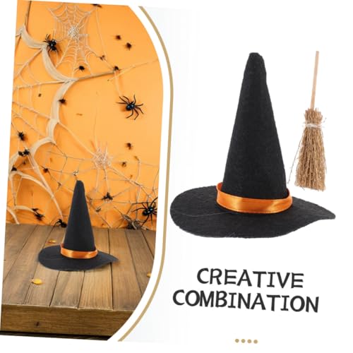 JECOMPRIS Mini Hexenhut und Besen Set Halloween Deko Teilig Filz Hexenhüte und Mini Besen für DIY Basteln Tisch Regal und Kleine Raumdekoration Vielseitig für Zuhause und Büro JECOMPRIS Mini Hexenhut und Besen Set Halloween Deko Teilig Filz Hexenhüte und Mini Besen für DIY Basteln Tisch Regal und Kleine Raumdekoration Vielseitig für Zuhause und Büro von JECOMPRIS