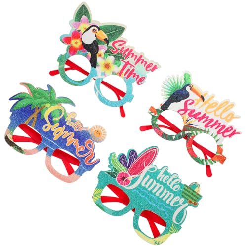 JECOMPRIS Partybrillen Mit Hawaii-Motto: 4 Hawaii-Fotoautomaten-Requisitenbrillen Aus Filz Und Kunststoff Für Kinder Und Erwachsene Sommer-Strandparty-Zubehör JECOMPRIS Partybrillen Mit Hawaii-Motto: 4 Hawaii-Fotoautomaten-Requisitenbrillen Aus Filz Und Kunststoff Für Kinder Und Erwachsene Sommer-Strandparty-Zubehör von JECOMPRIS
