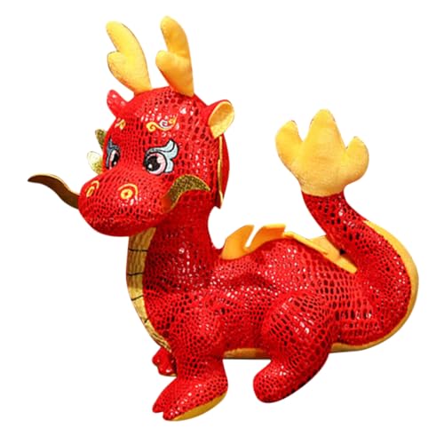 JECOMPRIS Plüsch Kuscheltier Chinesisches Neujahr Maskottchen Glücksbringer für Jahr des Drachen für Freunde Süßes Element für Neujahrsfeiern JECOMPRIS Plüsch Kuscheltier Chinesisches Neujahr Maskottchen Glücksbringer für Jahr des Drachen für Freunde Süßes Element für Neujahrsfeiern von JECOMPRIS
