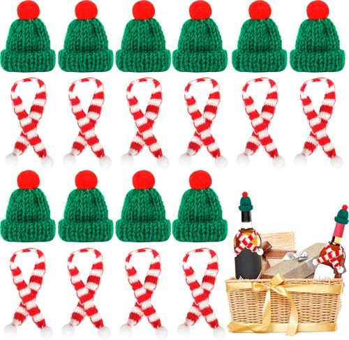 JEDWKFA 20 Stück Mini Weihnachtsmützen, Mini Weihnachtsmütze und Schal Set, Kleine Weihnachtsmützen, Weihnachtsmützen für Flaschen, für Weihnachtsfeier Dekor, Flaschendeko und Tischdeko JEDWKFA 20 Stück Mini Weihnachtsmützen, Mini Weihnachtsmütze und Schal Set, Kleine Weihnachtsmützen, Weihnachtsmützen für Flaschen, für Weihnachtsfeier Dekor, Flaschendeko und Tischdeko von JEDWKFA