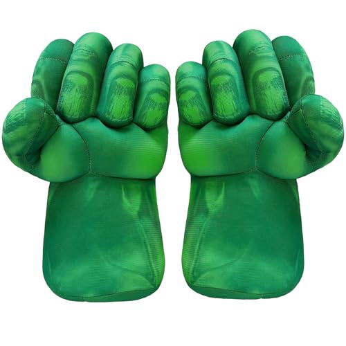 JEEK Superhero Hands Superheld Hände Fäuste Kinder Riesen Fäuste Handschuhe Spielzeug Smash Boxhandschuhe Gloves Spielzeug Geschenke Weiche Plüsch Handschuhe für Kinder Jungen Mädchen (grün A) von JEEK