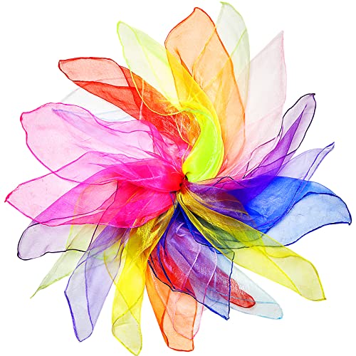 12 Stück Tanz Tücher,Square Jongliertücher,Bunte Tücher zum Tanzen Kindergarten,Performance Schals Gymnastiktücher,Kinder Jonglieren Schals für Zubehör Dekoration,Seidentücher Chiffontücher,60 x 60cm 12 Stück Tanz Tücher,Square Jongliertücher,Bunte Tücher zum Tanzen Kindergarten,Performance Schals Gymnastiktücher,Kinder Jonglieren Schals für Zubehör Dekoration,Seidentücher Chiffontücher,60 x 60cm von JEFFOUOO