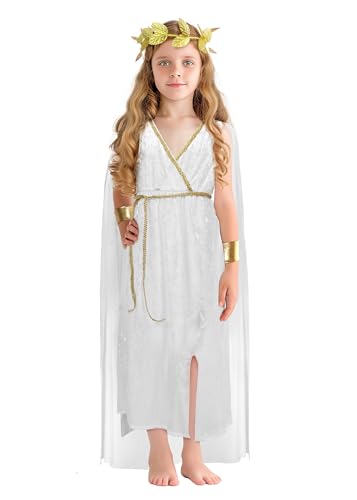 JEGERMIG Griechisches Kostüm für Kinder, Toga, römische Göttin Athene, Kinder, Halloween, Cosplay, griechisches Verkleidungs-Set JEGERMIG Griechisches Kostüm für Kinder, Toga, römische Göttin Athene, Kinder, Halloween, Cosplay, griechisches Verkleidungs-Set von JEGERMIG