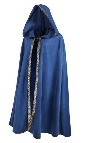 JEGERMIG Renaissance Kapuzenumhang Feenkostüm Mittelalter Cosplay Zauberer Hexenumhang, Blau, one-size JEGERMIG Renaissance Kapuzenumhang Feenkostüm Mittelalter Cosplay Zauberer Hexenumhang, Blau, one-size von JEGERMIG