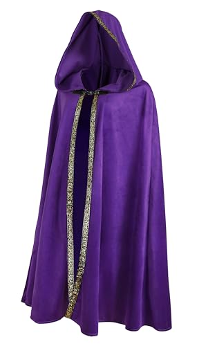 JEGERMIG Renaissance Kapuzenumhang Feenkostüm Mittelalter Cosplay Zauberer Hexenumhang, Violett, one-size JEGERMIG Renaissance Kapuzenumhang Feenkostüm Mittelalter Cosplay Zauberer Hexenumhang, Violett, one-size von JEGERMIG
