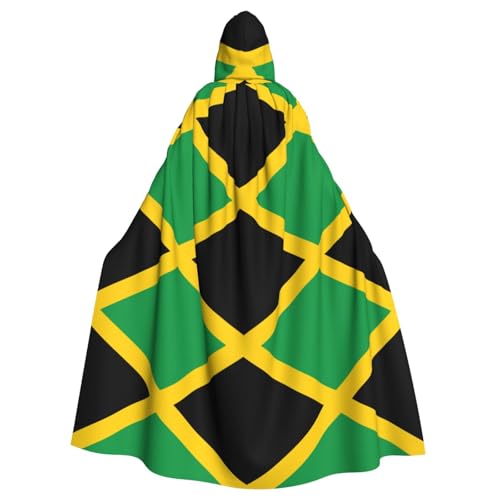 Flagge von Jamaika Druck Hexe Zauberer Kapuzenumhang Erwachsene Halloween Party Umhang für Hexe Vampir Cosplay Kostüm von JEJEA
