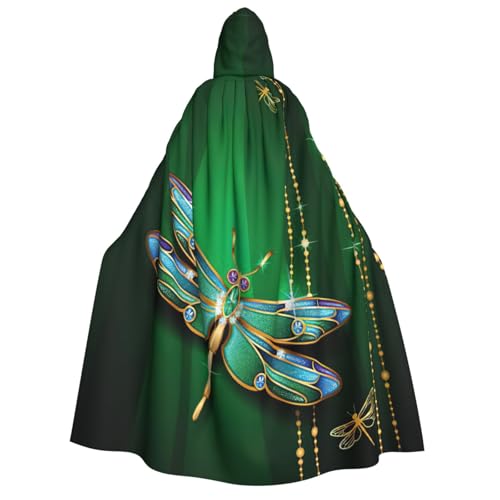Halloween-Kapuzenumhang mit Libellen-Druck, Unisex, für Cosplay, Weihnachten, Party, Geschenke, Hexen-Outfits von JEJEA