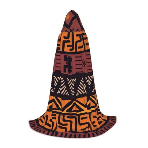 JEJEA Afrikanischer Schlammstoff, Tribal-Druck, Halloween, Cosplay, Weihnachten, Party, Outfits, Zauberer-Robe, Halloween, Umhang, Mittelalter-Renaissance von JEJEA