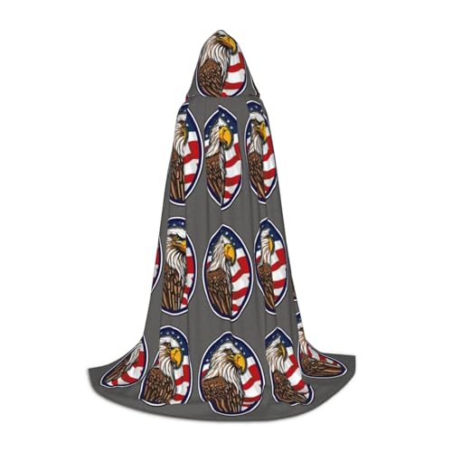 JEJEA Amerikanischer Weißkopfseeadleraufdruck, Halloween, Cosplay, Weihnachten, Party, Outfits, Zauberer-Robe, Halloween, Umhang, Mittelalter-Renaissance JEJEA Amerikanischer Weißkopfseeadleraufdruck, Halloween, Cosplay, Weihnachten, Party, Outfits, Zauberer-Robe, Halloween, Umhang, Mittelalter-Renaissance von JEJEA