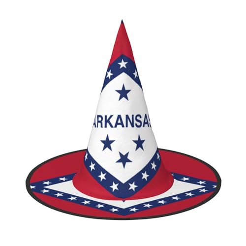 JEJEA Arkansas Staatsflaggen-Druck, großer Hexenhut, Hexenhut, Hexenhut, Hexenhut, Halloween, Cosplay, Party-Zubehör von JEJEA