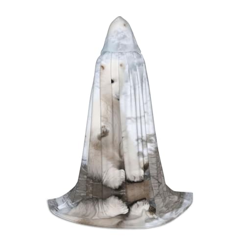 JEJEA Baby Lange Kapuzenumhang mit Eisbär Druck Hexe Cosplay Kostüme Party Umhang Uni JEJEA Baby Lange Kapuzenumhang mit Eisbär Druck Hexe Cosplay Kostüme Party Umhang Uni von JEJEA