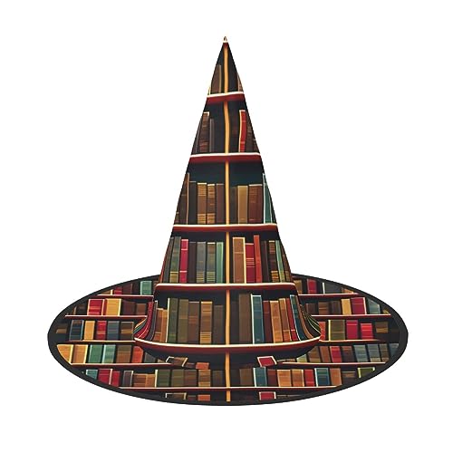JEJEA Bibliotheks-Bücherregal, Buchdruck, Halloween, hängende Hexenhüte, hängende Zaubererhut, schwimmend für Party, Veranda, Hof, Dekoration, 1 Stück JEJEA Bibliotheks-Bücherregal, Buchdruck, Halloween, hängende Hexenhüte, hängende Zaubererhut, schwimmend für Party, Veranda, Hof, Dekoration, 1 Stück von JEJEA