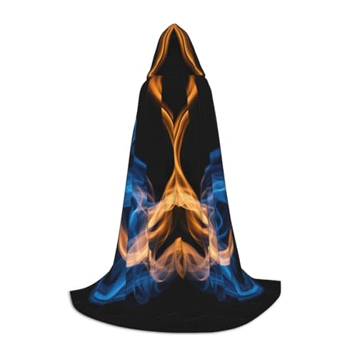JEJEA Blauer Flammenaufdruck, Halloween, Cosplay, Weihnachten, Party, Outfits, Zauberer-Robe, Halloween, Umhang, Mittelalter-Renaissance JEJEA Blauer Flammenaufdruck, Halloween, Cosplay, Weihnachten, Party, Outfits, Zauberer-Robe, Halloween, Umhang, Mittelalter-Renaissance von JEJEA