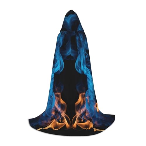 JEJEA Blauer Flammenaufdruck, Halloween, Cosplay, Weihnachten, Party, Outfits, Zauberer-Robe, Halloween, Umhang, Mittelalter-Renaissance JEJEA Blauer Flammenaufdruck, Halloween, Cosplay, Weihnachten, Party, Outfits, Zauberer-Robe, Halloween, Umhang, Mittelalter-Renaissance von JEJEA