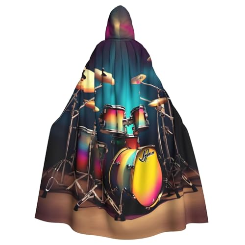 JEJEA Coole Trommel-Set, Druck, Uni, Kapuzenumhang, Renaissance, langer Umhang für Halloween, Cosplay-Kostüme JEJEA Coole Trommel-Set, Druck, Uni, Kapuzenumhang, Renaissance, langer Umhang für Halloween, Cosplay-Kostüme von JEJEA