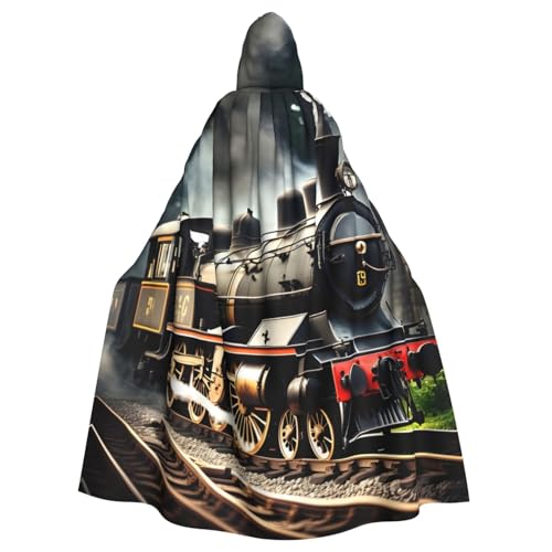 JEJEA Dampflokomotive Zugdruck Uni Kapuzenumhang Renaissance Kapuzenumhang voller langer Umhang für Halloween Cosplay Kostüme JEJEA Dampflokomotive Zugdruck Uni Kapuzenumhang Renaissance Kapuzenumhang voller langer Umhang für Halloween Cosplay Kostüme von JEJEA