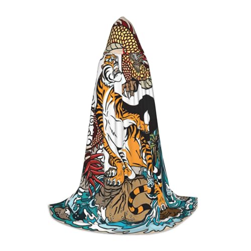 JEJEA Drachen- und Tigeraufdruck, Halloween, Cosplay, Weihnachten, Party, Outfits, Zauberer-Robe, Halloween, Umhang, Mittelalter-Renaissance JEJEA Drachen- und Tigeraufdruck, Halloween, Cosplay, Weihnachten, Party, Outfits, Zauberer-Robe, Halloween, Umhang, Mittelalter-Renaissance von JEJEA