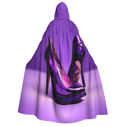 JEJEA Eleganter lila High Heels mit Lippenstift-Druck, Halloween-Kapuzenumhang, Umhang, Unisex für Cosplay, Weihnachten, Party, Gastgeschenke, Hexen-Outfits JEJEA Eleganter lila High Heels mit Lippenstift-Druck, Halloween-Kapuzenumhang, Umhang, Unisex für Cosplay, Weihnachten, Party, Gastgeschenke, Hexen-Outfits von JEJEA