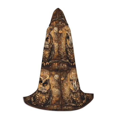 JEJEA Eule Beliefs Print Halloween Cosplay Weihnachten Party Outfits Kapuze Zauberer Robe Halloween Umhang Mittelalter Renaissance von JEJEA