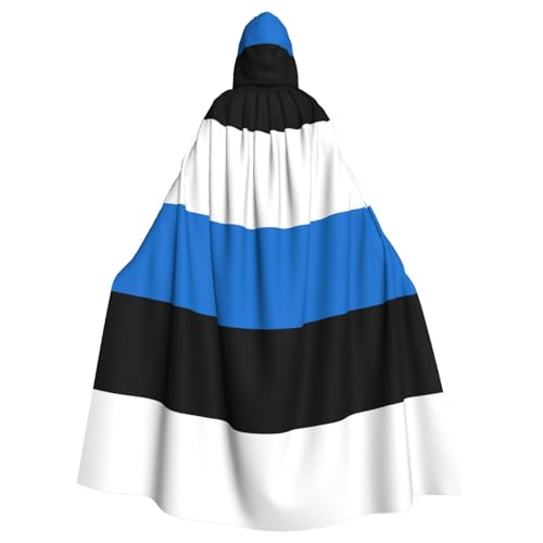 JEJEA Flagge von Estland, Hexen-Zauberer, Kapuzenumhang, Erwachsenen-Halloween-Partyumhang, für Hexe, Vampir, Cosplay-Kostüm von JEJEA