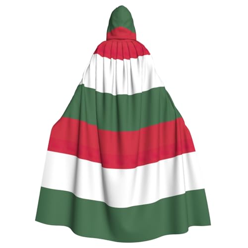 JEJEA Flagge von Ungarn Druck Hexe Zauberer Kapuzenumhang Erwachsene Halloween Party Umhang für Hexe Vampir Cosplay Kostüm von JEJEA
