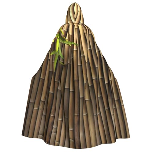 JEJEA Frühlings-Bambus-Druck, langer Umhang für Weihnachten, Halloween, Umhang, Kostüme, Kapuzenumhang, Maskerade von JEJEA
