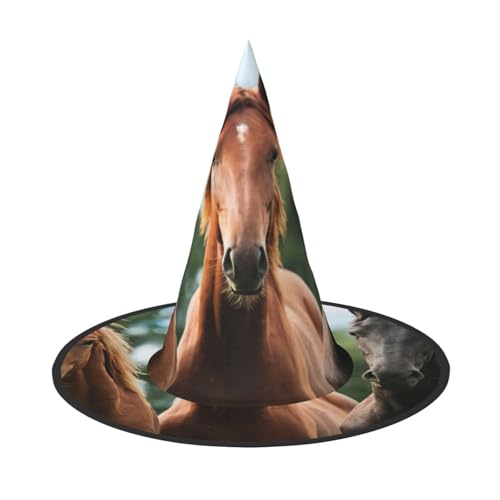 JEJEA Großer Hexenhut mit Tiermotiven, für Damen, Hexenhut, Hexenhut, Halloween, Cosplay, Party-Zubehör von JEJEA