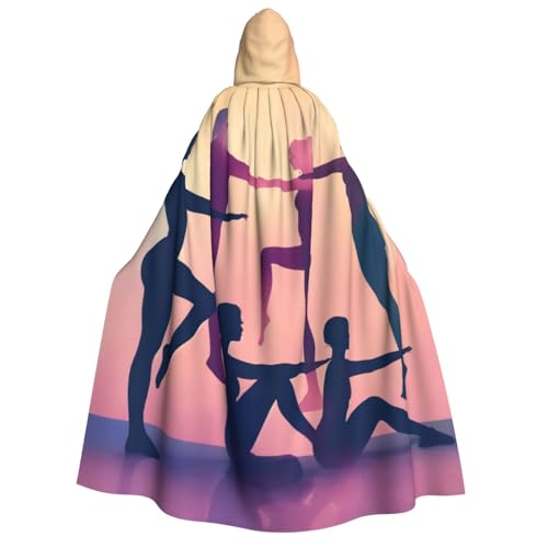 JEJEA Gymnastik-Spiel-Druck, Halloween, Kapuzenumhang, Unisex, für Cosplay, Weihnachten, Party, Gastgeschenke, Hexen-Outfits von JEJEA