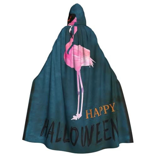 JEJEA Halloween Flamingo Hexenhut Druck Uni Kapuzenumhang Renaissance Kapuzenumhang voller langer Umhang für Halloween Cosplay Kostüme von JEJEA