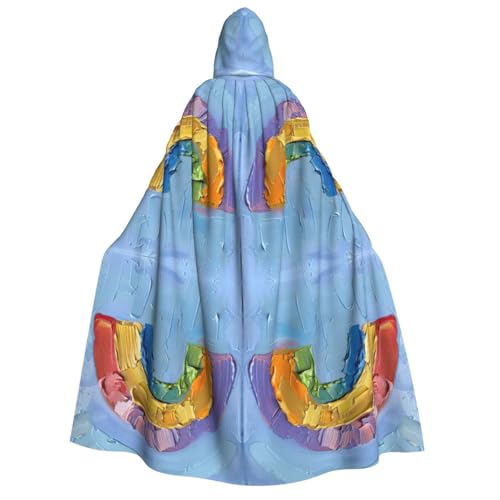 JEJEA Halloween-Kapuzenumhang mit kleinem Regenbogen-Druck, Unisex, für Cosplay, Weihnachten, Party, Gastgeschenke, Hexen-Outfits JEJEA Halloween-Kapuzenumhang mit kleinem Regenbogen-Druck, Unisex, für Cosplay, Weihnachten, Party, Gastgeschenke, Hexen-Outfits von JEJEA