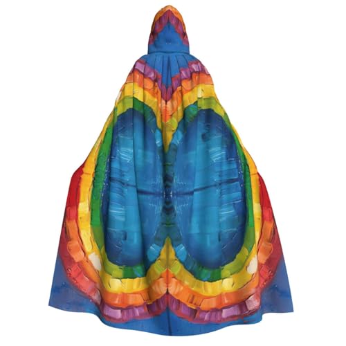 JEJEA Halloween-Kapuzenumhang mit kleinem Regenbogen-Druck, Unisex, für Cosplay, Weihnachten, Party, Gastgeschenke, Hexen-Outfits JEJEA Halloween-Kapuzenumhang mit kleinem Regenbogen-Druck, Unisex, für Cosplay, Weihnachten, Party, Gastgeschenke, Hexen-Outfits von JEJEA