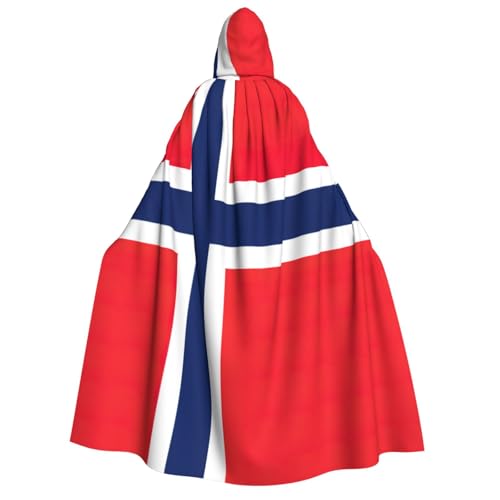 JEJEA Halloween-Kapuzenumhang mit norwegischer Flagge, Unisex, für Cosplay, Weihnachten, Party, Geschenke, Hexen-Outfits von JEJEA