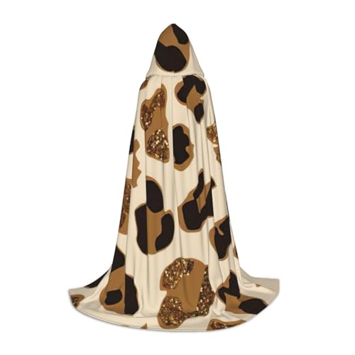 JEJEA Halloween-Umhang mit Leopardenmuster, für Halloween, Cosplay, Weihnachten, Party, Outfit, Zauberer-Robe, Halloween, Umhang, Mittelalter-Renaissance von JEJEA