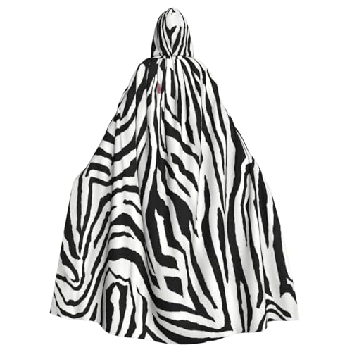 JEJEA Hexen-Zauberer-Umhang mit Zebra-Druck, Erwachsenen-Halloween-Partyumhang, für Hexe, Vampir, Cosplay-Kostüm von JEJEA