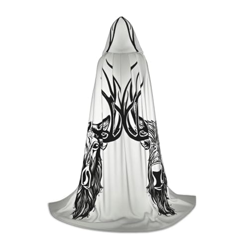 JEJEA Hirsch-Aufdruck, Halloween, Cosplay, Weihnachten, Party, Outfits, Zauberer, Robe, Halloween, Umhang, Mittelalterliche Renaissance JEJEA Hirsch-Aufdruck, Halloween, Cosplay, Weihnachten, Party, Outfits, Zauberer, Robe, Halloween, Umhang, Mittelalterliche Renaissance von JEJEA