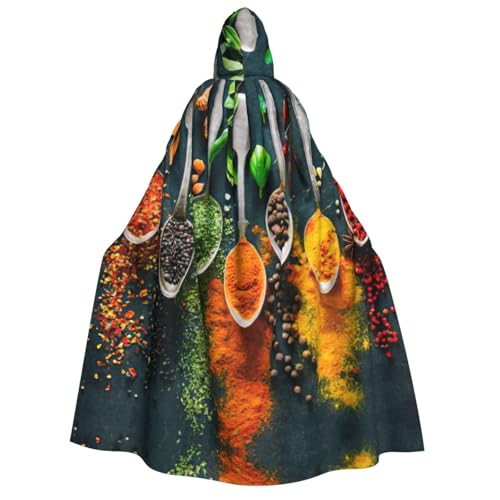 JEJEA Kapuzenumhang mit Gewürzaufdruck, langer Umhang für Weihnachten, Halloween, Kostüme, Kapuzenumhang, Maskerade JEJEA Kapuzenumhang mit Gewürzaufdruck, langer Umhang für Weihnachten, Halloween, Kostüme, Kapuzenumhang, Maskerade von JEJEA