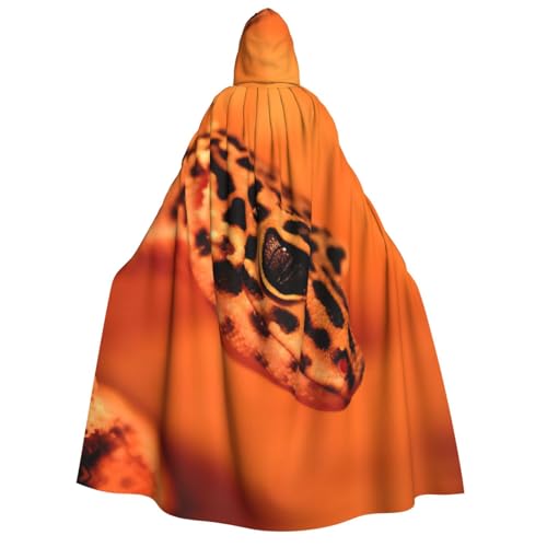 JEJEA Kapuzenumhang mit Leopardenmuster, langer Umhang für Weihnachten, Halloween, Kostüme, Kapuzenumhang, Maskerade von JEJEA