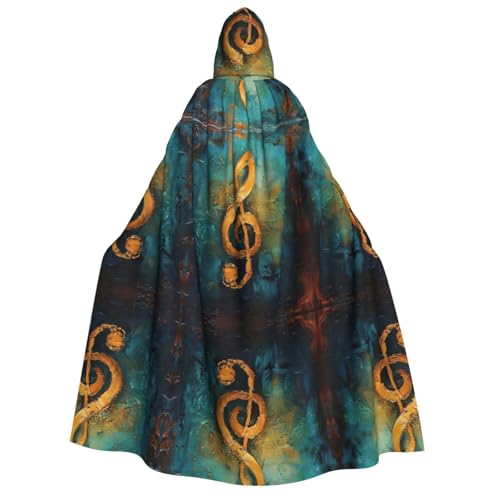JEJEA Kapuzenumhang mit Musik-Symbol-Druck, langer Umhang für Weihnachten, Halloween, Kostüme, Kapuzenumhang, Maskerade JEJEA Kapuzenumhang mit Musik-Symbol-Druck, langer Umhang für Weihnachten, Halloween, Kostüme, Kapuzenumhang, Maskerade von JEJEA