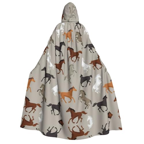 JEJEA Kapuzenumhang mit süßem Pferdeaufdruck, langer Umhang für Weihnachten, Halloween, Kostüme, Kapuzenumhang, Maskerade JEJEA Kapuzenumhang mit süßem Pferdeaufdruck, langer Umhang für Weihnachten, Halloween, Kostüme, Kapuzenumhang, Maskerade von JEJEA