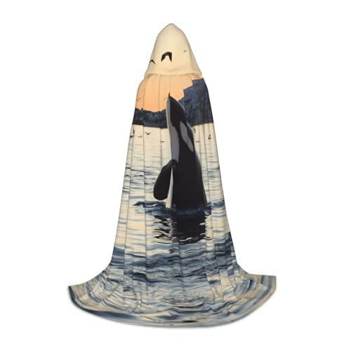 JEJEA Killerwal-Aufdruck, Halloween, Cosplay, Weihnachten, Party, Outfits, Zauberer-Robe, Halloween, Umhang, Mittelalter-Renaissance JEJEA Killerwal-Aufdruck, Halloween, Cosplay, Weihnachten, Party, Outfits, Zauberer-Robe, Halloween, Umhang, Mittelalter-Renaissance von JEJEA