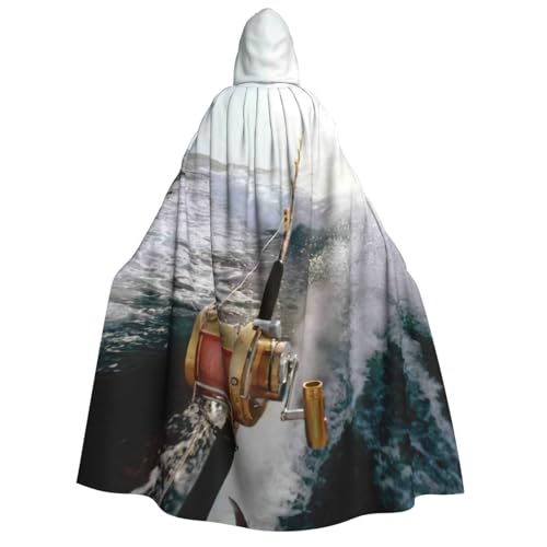 JEJEA Langer Umhang mit Angelruten-Aufdruck, für Weihnachten, Halloween, Umhang, Kostüme, Kapuzenumhang, Maskerade JEJEA Langer Umhang mit Angelruten-Aufdruck, für Weihnachten, Halloween, Umhang, Kostüme, Kapuzenumhang, Maskerade von JEJEA