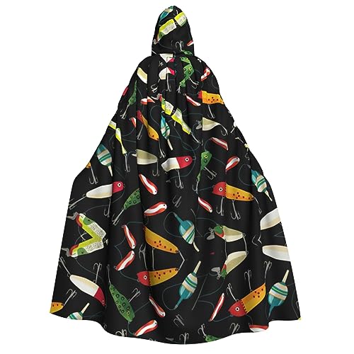 JEJEA Langer Umhang mit Fischköderaufdruck, für Weihnachten, Halloween, Umhang, Kostüme, Kapuzenumhang, Maskerade JEJEA Langer Umhang mit Fischköderaufdruck, für Weihnachten, Halloween, Umhang, Kostüme, Kapuzenumhang, Maskerade von JEJEA