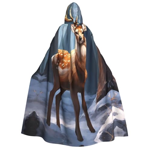 JEJEA Langer Umhang mit Hirsch-Aufdruck, für Weihnachten, Halloween, Kostüme, Kapuzenumhang, Maskerade JEJEA Langer Umhang mit Hirsch-Aufdruck, für Weihnachten, Halloween, Kostüme, Kapuzenumhang, Maskerade von JEJEA